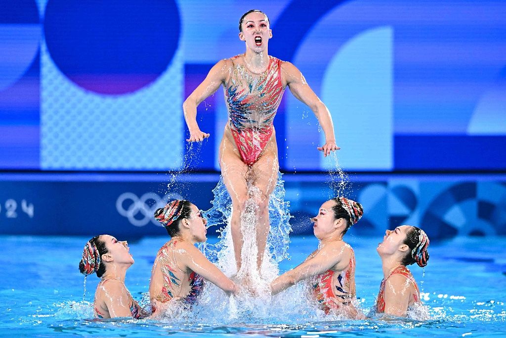 中国花样游泳选手绝美出场金牌呼之欲出